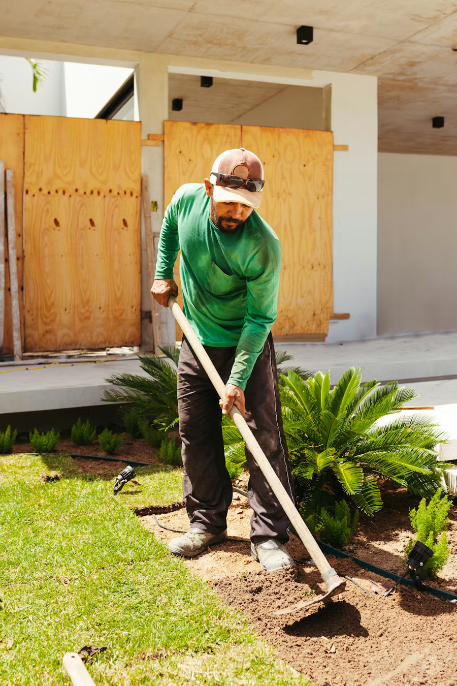 Sydney Gardener team member working on a garden landscaping project